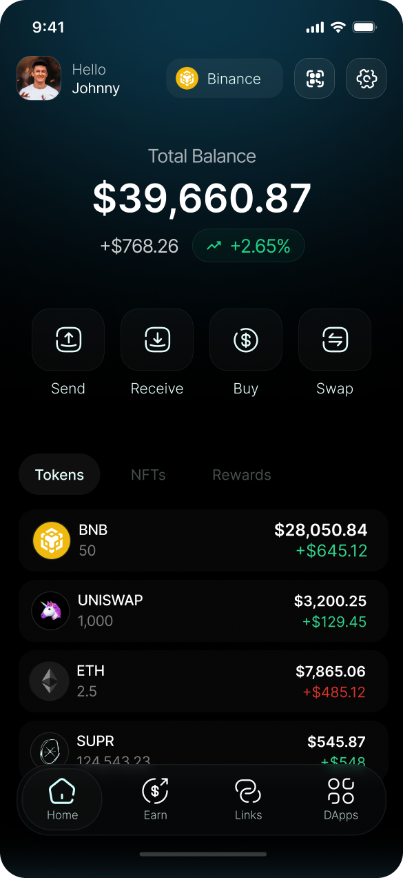 SuperSafe wallet mobile app